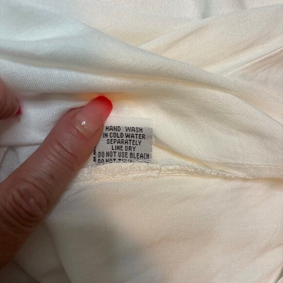 Raviya White Crochet Trim Kimono Swim Cover-Up Dress L Resort Boho - Picture 8 of 8